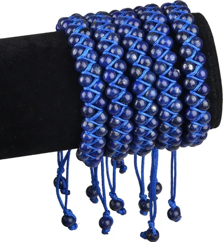 Miniatura 3 de MASSIVE BEADS Pulsera de macramé con cristales naturales para curación de chakras, cuentas de piedra de doble capa, piedras preciosas