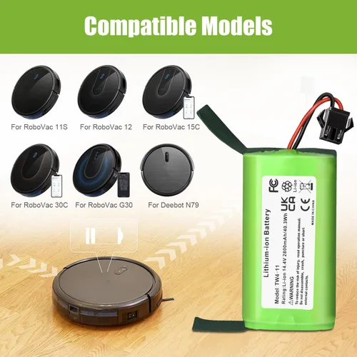 Miniatura 2 de KUNLUN Batería de repuesto para Eufy RoboVac 11 11C 11S 12 15C, 15C MAX, 25C 30 30C G10 Hybrid, G20 G30 G32 Pro, G40 Hybrid y para Ecovacs Deebot