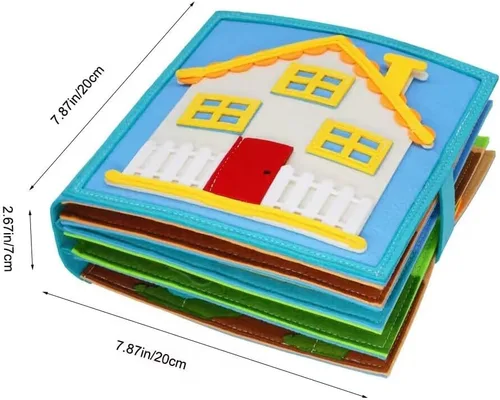 Miniatura 8 de BizyKoady - Libro de actividades de fieltro Montessori para niños pequeños, libro silencioso de juego de simulación, aprendizaje temprano