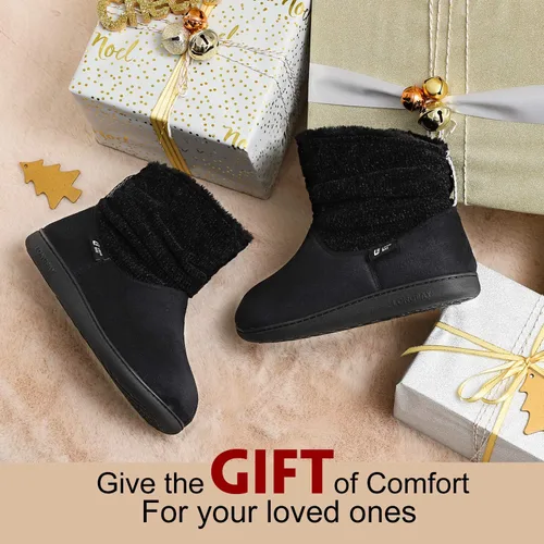 Miniatura 7 de LongBay Pantuflas de punto de chenilla cálidas para mujer, de espuma viscoelástica, cómodas, de gamuza, esponjosas, de espuma viscoelástica, botas