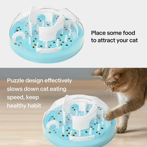 Miniatura 3 de Pet Prime Alimentador de rompecabezas para gatos, juguetes interactivos de enriquecimiento para gatos de interior, alimentador lento, rompecabezas