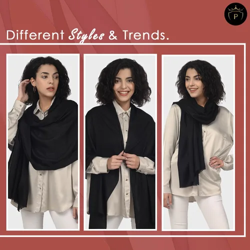 Miniatura 4 de PASHWRAP Chal de lana merino para mujer, lujoso, cálido y grande, chal de lana pura para vestidos de noche y boda