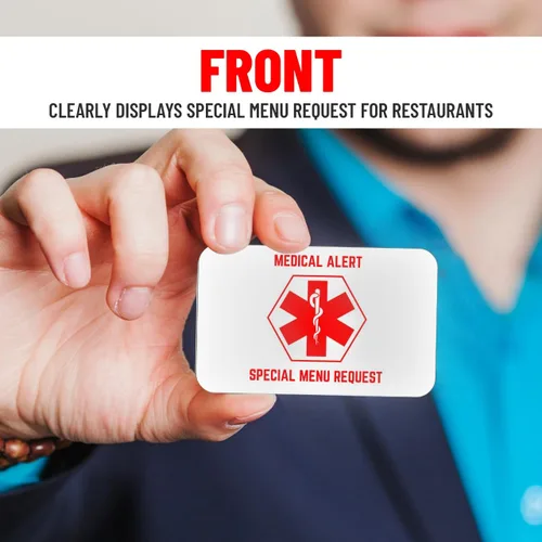Miniatura 6 de Tarjeta bariátrica para restaurantes, tarjeta de solicitud de menú especial, control de porciones, solicitud de restaurante para pacientes Blanco