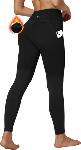 Ewedoos Women's Fleece Lined Leggings with Pockets Winter Thermal Leggings for Women High Waisted Yoga Warm Leggings