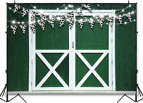 Miniatura 3 de Avezano Decoraciones de granja, telón de fondo para puerta de granero, temática de animales, pancarta de cumpleaños rústica, accesorios