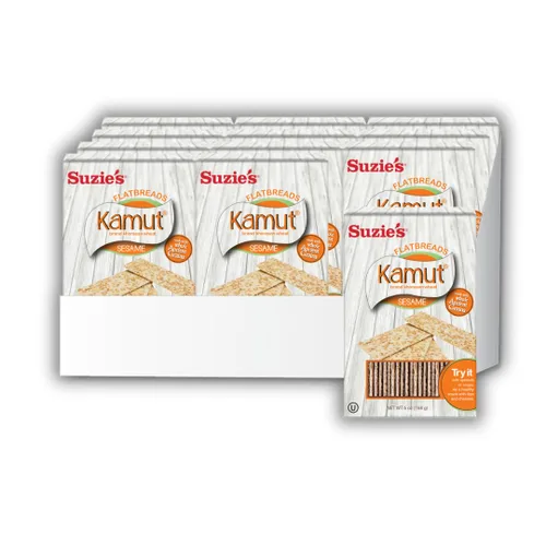 Miniatura 9 de Suzie's Spelt - Galletas de pan plano multisemilla Paquete de 12 Bajo en grasa y veganas, Kosher, grano de tren Opción de aperitivo saludable