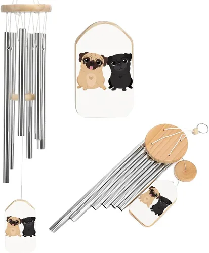 Divertidos carillones de viento conmemorativos para perros con 6 tubos de aleación de aluminio, campanillas de viento, regalo para patio al aire