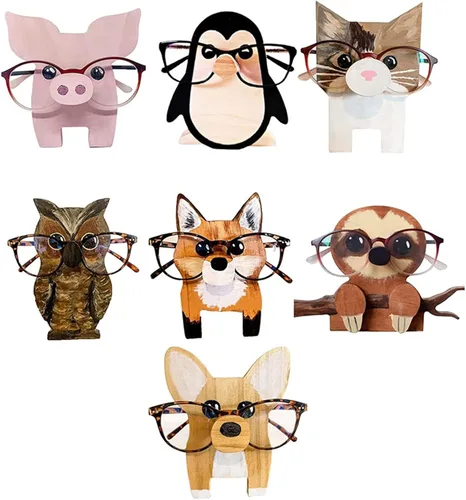 Miniatura 3 de Divertido soporte de lentes de animales, bonita exhibición de gafas de sol en forma de gato, soporte para gafas de mascotas para decoración