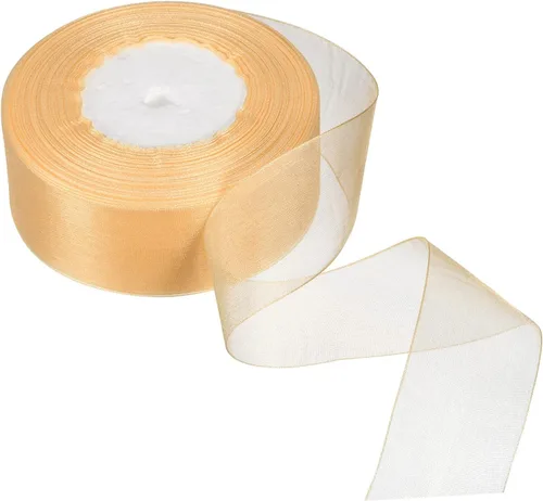Miniatura 9 de PATIKIL Cinta de organza transparente de 1-37/64 pulgadas, 50 yardas, 1 rollo de tela decorativa de gasa para envolver regalos, manualidades, ramo
