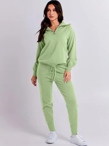Miniatura 8 de ANRABESS Conjunto de dos piezas para mujer, suéter de manga larga y pantalones con cordón