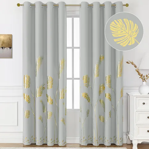 Miniatura 46 de BUHUA - Cortinas opacas blancas, cortinas plateadas, juego de 2 paneles de cortinas con ojales para dormitorio, elegante tratamiento de ventana