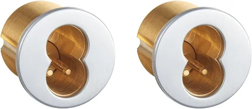 Miniatura 4 de Cilindro de cerradura embutida de latón 1-1/2" con ranura SC y 3 llaves, compatible con la mayoría de cerraduras de puerta comercial con collarín