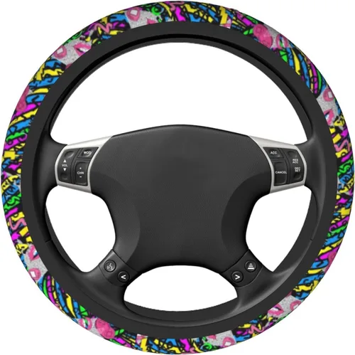 La funda protectora universal elástica para volante estilo vintage de los años 80 y 90 es resistente al calor y antideslizante, adecuada para la