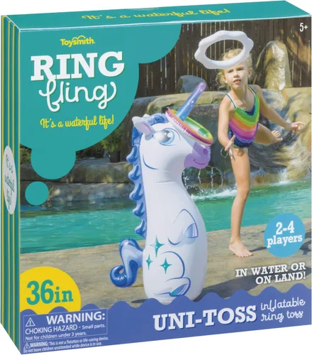 Toysmith Uni-Toss - Juguete inflable para lanzar anillos de piscina, tamaño grande