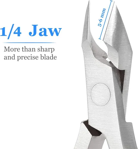 Miniatura 2 de IVON - Cortadora de cutículas profesional, cortador de cutículas antideslizante de acero inoxidable, pinza azul