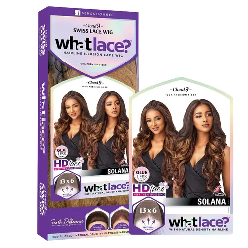 Miniatura 8 de Sensationnel What Lace 13X6 Pelucas - Solana Encaje Frontal Atado a Mano Sin Pegamento Sintético con Densidad Natural Línea de Cabello Predepilada