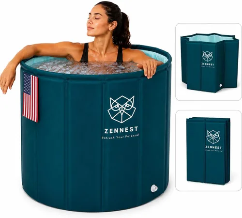 Bañera portátil plegable para adultos – Inmersión caliente y fría 2 en 1, Bañera plegable para adultos de gran capacidad de 105 galones, Tina de