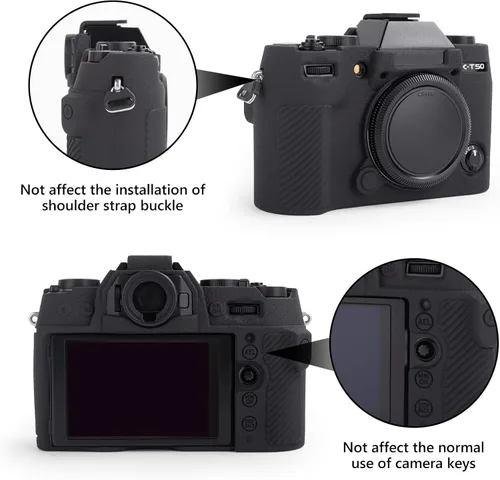 Miniatura 3 de MUZIRI KINOKOO Funda de silicona compatible con cámara digital Fujifilm X-T50 XT50, goma suave Fuji XT50 X-T50 con superficie esmerilada, agarre
