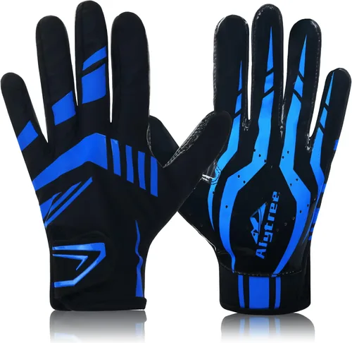 Guantes de fútbol americano para niños de 8-12 años, guantes antideslizantes para receptor abierto juvenil, guantes de silicona de rendimiento