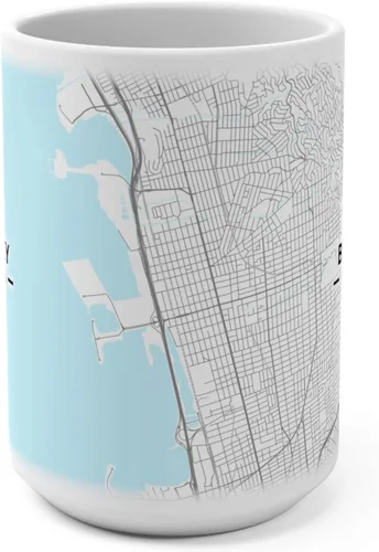 Miniatura 2 de Berkeley, California CA Map Mug (15 oz)