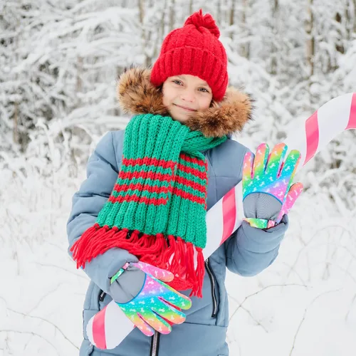 Miniatura 2 de Guantes de nieve de invierno para niños, guantes de esquí impermeables para niñas, guantes de nieve para niños pequeños, guantes de snowboard