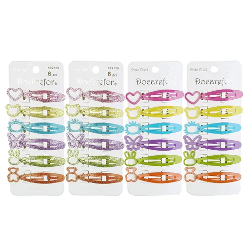 Miniatura 5 de 24 pinzas para el cabello para niñas, antideslizantes, de metal, a presión, para niños, adolescentes, mujeres, color caramelo sólido y brillante