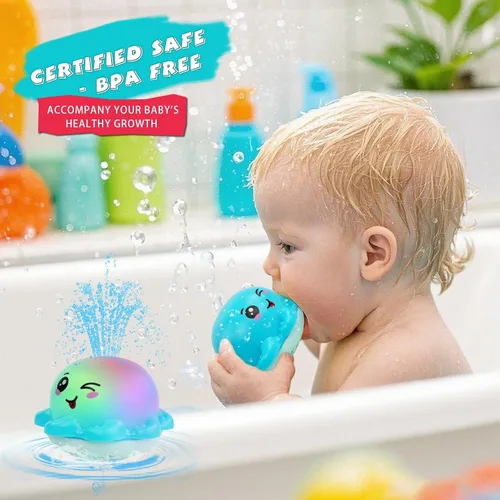 Miniatura 3 de Juguete de baño iluminado con aspersor para bebés, juguetes de agua recargables para piscina de bañera, regalos para niños pequeños, elementos