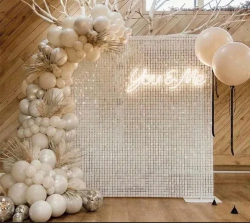 Miniatura 8 de 24 paneles de lentejuelas para pared brillante - Nuevo diseño entrelazado Pared brillante, telón de fondo de fiesta, eventos y carteles
