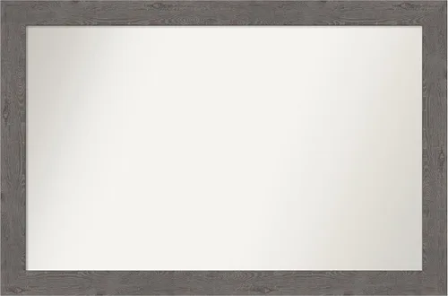 Miniatura 97 de Amanti Art Espejo de baño gris para sobre el fregadero, 31 x 48 pulgadas, espejo de tocador rectangular estrecho de color gris, marco de madera