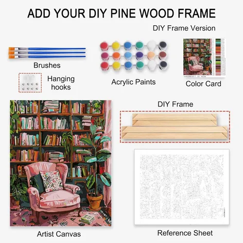 Miniatura 6 de Kits de pintura por números para adultos principiantes, pintura al óleo sobre lienzo de 16 x 20 pulgadas, lámpara de flores y óleo, pigmento 4-Art-06