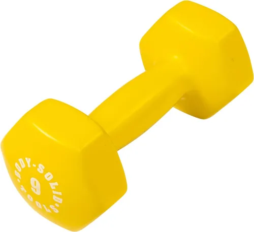 Miniatura 5 de Body-Solid Tools - Mancuerna de vinilo para entrenamiento aeróbico y terapia física, pesas de mano para mujeres, mancuernas hexagonales