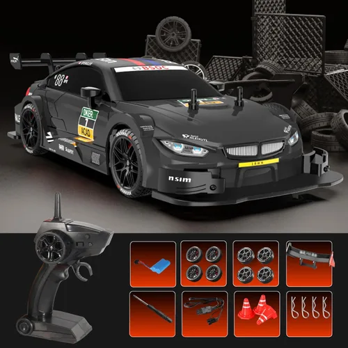 Miniatura 9 de GoolRC Coche de Deriva RC, Coche de Carreras RC de Alta Velocidad 1:16 4WD 40KM/H, Coche Deportivo Eléctrico de Deriva de 2.4GHz con Faro, Negro