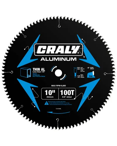 Miniatura 10 de CRALY Hoja de sierra circular de corte de aluminio y metal no ferroso de 12 pulgadas, 100 dientes, eje de 1 pulgada, punta de carburo, corte fino