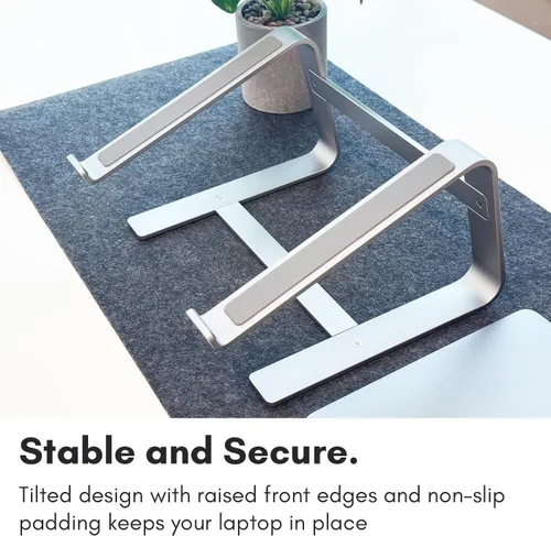 Miniatura 2 de Macally Soporte de aluminio para laptop para escritorio, funciona con todos los MacBook/Pro/Air y portátiles de entre 10 y 17.3 pulgadas, elegante