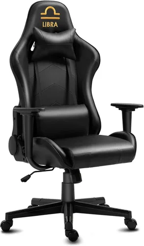 Miniatura 25 de Silla de gamer con reposacabezas y apoyo lumbar, silla giratoria y reclinable de oficina de altura ajustable y respaldo alto