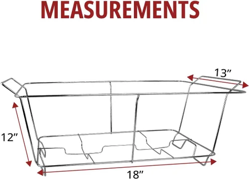 Miniatura 4 de COMFICOVE Paquete de 12 soportes para escalfadores de alambre para buffet con marco de cromo para eventos, fiestas, bodas y catering de fiestas