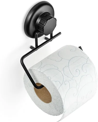 HASKO accessories - Potente soporte de papel higiénico con ventosa al vacío - Soporte de pared sin taladrar dispensador de rollos de papel de papel
