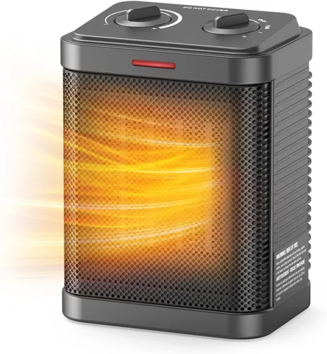Calentador de espacio pequeño de 1500 W para uso en interiores, calentador de espacio de cerámica PTC con termostato, 3 modos, calefacción