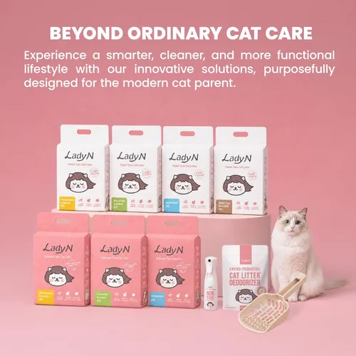 Miniatura 9 de Lady N Pellet Tofu - Arena para gatos con aroma a té Boba, fuerte aglomeración, ultra absorbente, sin polvo, bajo seguimiento, soluble en agua