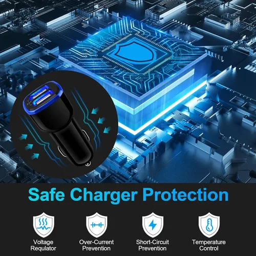 Miniatura 4 de Cargador de coche para iPhone, 5 unidades de 2.4A 12 V, adaptador USB para iPhone 17 16e 16 15 14 13 12 11 SE XR XS X 8 7 6, Samsung Galaxy S25 S24