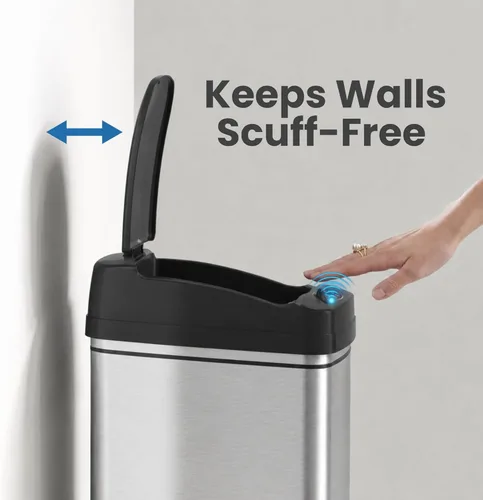 Miniatura 12 de iTouchless PUEDE DE BASURA AUTOMÁTICO DE 13 GALONES CON FILTRO DE ABSORTE DE OLOR Y BLOQUEO DE LA TAPA, PINDADOR DE BASURA DE COCINA DE SENSOR