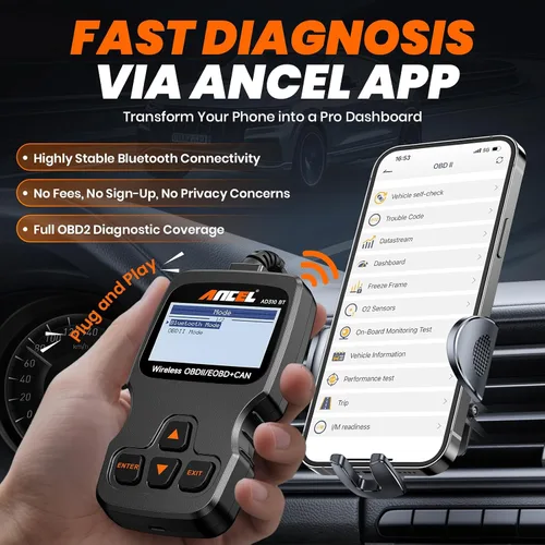 Miniatura 3 de ANCEL AD310BT Escáner OBD2 Bluetooth (Actualizado) - Lector de códigos del motor, escáner automotriz con aplicación premium para iOS y Android