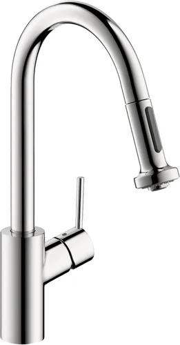 Miniatura 9 de hansgrohe Talis 14877251 - Grifo de cocina de arco alto dorado S² con rociador extraíble, grifo para fregadero de cocina, cabezal rociador