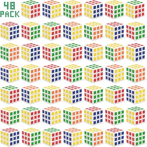 Miniatura 10 de Vdealen - Juego de 24 mini cubos rompecabezas para fiestas para niños, cubo mágico de 3x3 de 1.18 pulgadas para recompensas escolares y premios