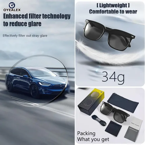 Miniatura 5 de Gafas inteligentes con altavoz Bluetooth, gafas de audio inteligentes de oído abierto, gafas inteligentes para exteriores para hombres y mujeres