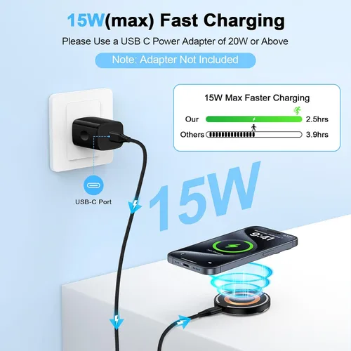 Miniatura 2 de Soporte de cargador inalámbrico magnético para iPhone 15 14 13 12 Pro Max Plus SE, estación de carga rápida de 15 W para Samsung Galaxy S24 Ultra