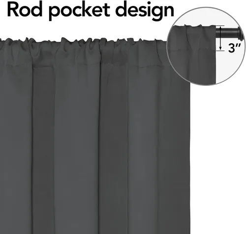 Miniatura 2 de Easy-Going - Cortinas opacas con bolsillo para varilla para el dormitorio, cortinas para ventanas que oscurecen la habitación para la sala de estar