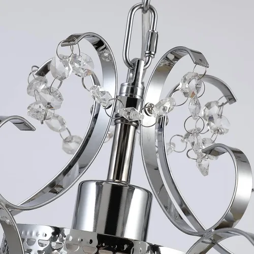 Miniatura 8 de Candelabro enchufable mini lámpara cromada 1 lámpara elegante lámpara de techo de hierro de cristal para dormitorio, baño, comedor, sala de estar