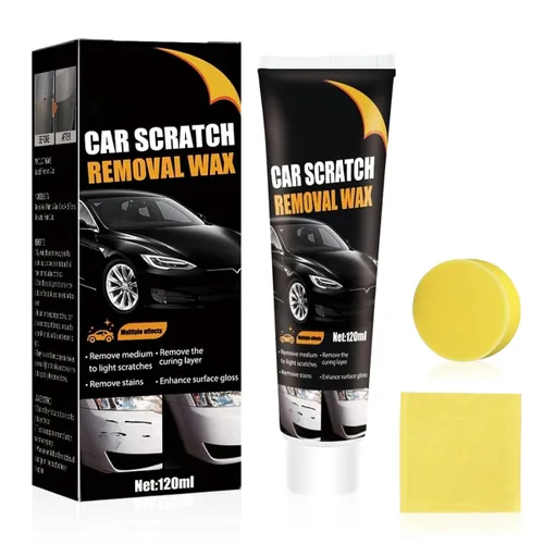 Removedor de arañazos para vehículos, kit de removedor de arañazos de automóvil con esponja para limpiar, cera de pulido para automóvil para