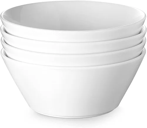 Miniatura 9 de DOWAN Juego de 4 cuencos de sopa grandes de 32 onzas, cuencos de cerámica blanca para cocina, cuencos profundos para cereales, ensalada, pasta